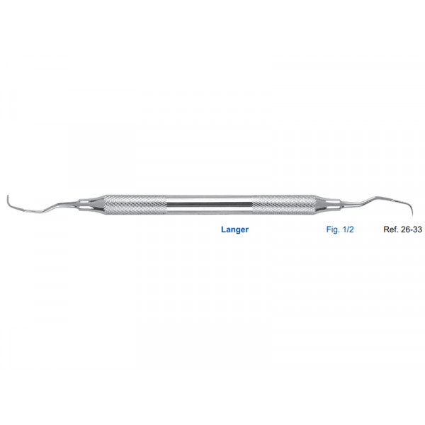 Кюрета Langer, форма 1/2, ручка диаметр 8 мм, HLW Dental Instruments (Германия)