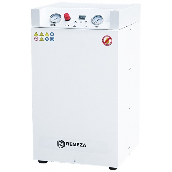 Remeza СБ4-24.OLD10СКМ - безмасляный компрессор для одной стоматологической установки, с осушителем мембранного типа, с кожухом, с ресивером 24 л, 75 л/мин., Remeza (Белоруссия)