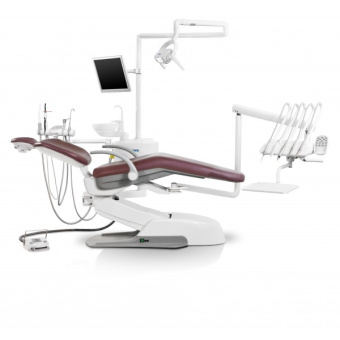 Siger U500 (В.п.) Стоматологическая установка с верхней подачей инструментов, с электромеханическим креслом и креплением блока на шарнире под креслом, Siger (Китай)