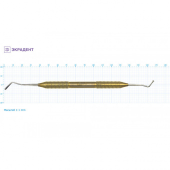04-12 - штопфер шарообразный изогнутый - гладилка большая 2,4/2,4, Экрадент (Россия)