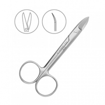Ножницы коронковые изогнутые, 100 мм, HLW Dental Instruments (Германия)