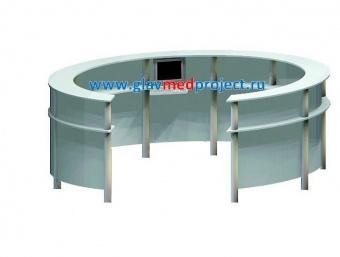 ПОСТ МЕДИЦИНСКИЙ ПМ-2 (СТОЙКА АДМИНИСТРАТОРА) ПОЛУКРУГЛАЯ 1 М.П.